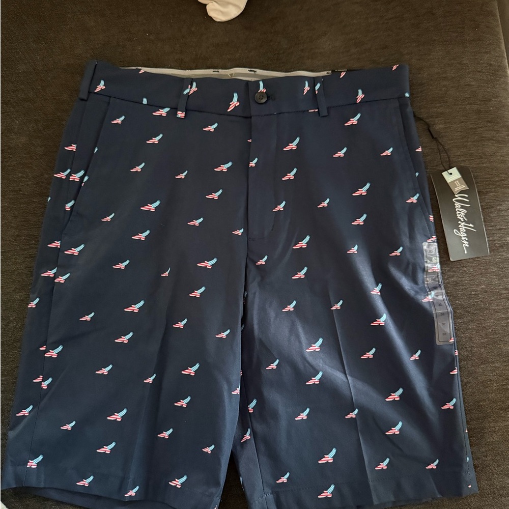 Walter Hagen Navy Shorts with Red and White Accents